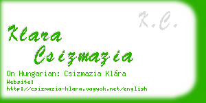 klara csizmazia business card