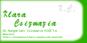 klara csizmazia business card